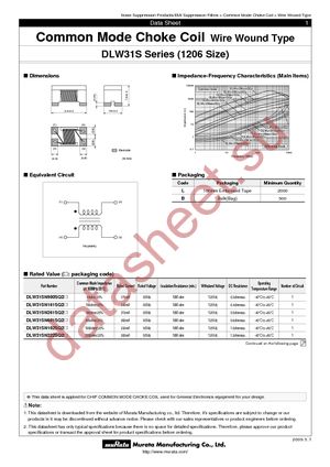 DLW31SN102SQ2L datasheet  